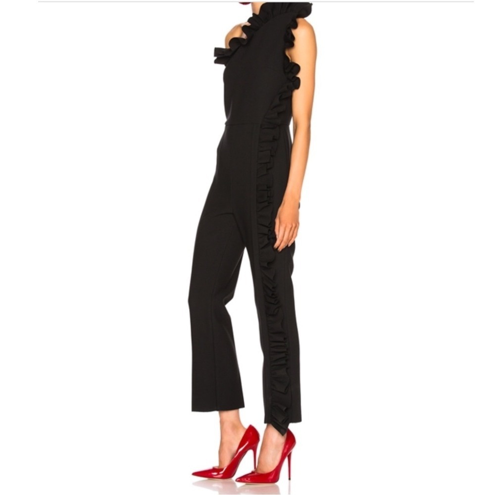 MSGM Milano Black One Shoulder Ruffle Jumpsuit 2441MDA40 IT 40 size 4